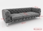 Preview: Modell "CHESTERFIELD ROYAL" 3-SITZER SOFA IN STOFF SAMT PREMIUM