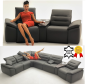 Preview: MODELL "IMPRESSIONE", ECKSOFA MIT RELAXFUNKTION, IN ECHTLEDER !