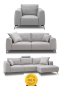 Preview: MODELL "CALVARO", 2-SITZER SOFA IN STOFF ( CAMELEON , freie Farbwahl) !