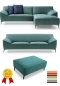 Preview: MODELL "AUSTIN", 2,5-SITZER SOFA IN PETROL STOFF ( BRRUSSELS, freie Farbwahl ) !