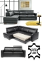 Preview: MODELL "ERGO", 2-SITZER SOFA MIT BETTFUNKTION, IN ECHTLEDER ( PRESTIGE , freie Farbwahl ) !