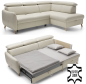 Preview: MODELL "HUGO", ECKSOFA MIT BETTFUNKTION UND STAURAUM IN ECHTLEDER ( EVOLUTION , freie Farbwahl ) !