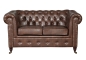 Preview: MODELL:  " CHESTERFIELD CLASSIC “  HOCKER - KLEIN ( 75 X 70 cm ) IN  LEDER LOOK PREMIUM