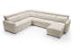 Preview: MODELL "ERGO", ECKSOFA U-FORM MIT BETTFUNKTION UND STAURAUM, IN ECHTLEDER ( PRESTIGE , freie Farbwahl ) !