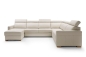 Preview: MODELL "ERGO", ECKSOFA U-FORM MIT BETTFUNKTION UND STAURAUM, IN ECHTLEDER ( PRESTIGE , freie Farbwahl ) !