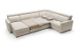 Preview: MODELL "ERGO", ECKSOFA U-FORM MIT BETTFUNKTION UND STAURAUM, IN ECHTLEDER ( PRESTIGE , freie Farbwahl ) !