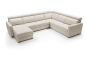 Preview: MODELL "ERGO", ECKSOFA U-FORM MIT BETTFUNKTION UND STAURAUM, IN ECHTLEDER ( PRESTIGE , freie Farbwahl ) !