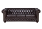 Preview: MODELL: " CHESTERFIELD" 3 - SITZER SOFA MIT BETTFUNKTION IN LEDER LOOK PREMIUM