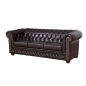 Preview: MODELL: " CHESTERFIELD" 3 - SITZER SOFA MIT BETTFUNKTION IN LEDER LOOK PREMIUM