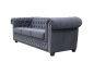 Preview: MODELL:  " CHESTERFIELD MIT KRISTALLSTEINEN “  3 - SITZER SOFA MIT BETTFUNKTION IN STOFF "AMORE" PREMIUM