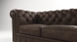 Preview: MODELL:  " CHESTERFIELD MOCCA " 3-SITZER SOFA IN STOFF "AMORE" PREMIUM