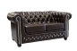 Mobile Preview: MODELL:  " CHESTERFIELD “  2 - SITZER SOFA IN  LEDER LOOK  PREMIUM