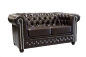 Preview: MODELL:  " CHESTERFIELD “  2 - SITZER SOFA IN  LEDER LOOK  PREMIUM