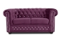 Preview: MODELL:  " CHESTERFIELD  MIT KRISTALLSTEINEN “  2 - SITZER SOFA IN STOFF "AMORE" PREMIUM