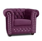 Preview: MODELL " CHESTERFIELD MIT KRISTALLSTEINEN " SESSEL IN STOFF "AMORE" PREMIUM