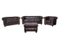 Preview: MODELL " CHESTERFIELD" HOCKER - KLEIN (75 x 70 cm) IN LEDER LOOK PREMIUM