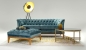 Preview: MODELL:  CHESTERFIELD MODERN ART „W“ HOCKER SOFA IN SAMTSTOFF „ VELOURS “ PREMIUM