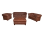 Preview: MODELL:  " CHESTERFIELD CLASSIC “  HOCKER GROSS ( 100 X 100 ) IN  INDUSTRIAL STYLE LEDER LOOK PREMIUM *)