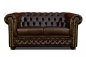 Preview: MODELL:  " CHESTERFIELD “  2 - SITZER SOFA IN  LEDER LOOK  PREMIUM