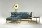 Preview: MODELL:  CHESTERFIELD MODERN ART „W“ 2-SITZER SOFA IN SAMTSTOFF „ VELOURS “ PREMIUM