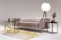 Preview: MODELL:  CHESTERFIELD MODERN ART „M“ 3-SITZER SOFA IN SAMTSTOFF „ VELOURS “ PREMIUM