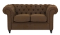 Preview: MODELL:  " CHESTERFIELD WINDSOR “ 2-SITZER SOFA IN VINTAGE BRAUN WILDLEDER LOOK PREMIUM