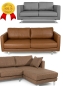 Preview: MODELL „BOSTON“ 2 - SITZER SOFA IN LEDER LOOK PREMIUM