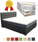 Preview: MODELL:  " DREAM" BOXSPRINGBETT MIT TOPPER 140 x 200 cm & 160 x 200 cm & 180 x 200 cm IN SAMTSTOFF VELVET PREMIUM