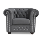 Preview: MODELL " CHESTERFIELD MIT KRISTALLSTEINEN " SESSEL IN STOFF "AMORE" PREMIUM