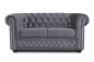 Preview: MODELL:  " CHESTERFIELD  MIT KRISTALLSTEINEN “  2 - SITZER SOFA IN STOFF "AMORE" PREMIUM