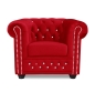 Preview: MODELL " CHESTERFIELD MIT KRISTALLSTEINEN " SESSEL IN STOFF "AMORE" PREMIUM