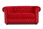 Preview: MODELL:  " CHESTERFIELD  MIT KRISTALLSTEINEN “  2 - SITZER SOFA IN STOFF "AMORE" PREMIUM