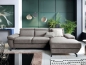 Preview: MODELL "RIMA", ECKSOFA MIT BETTFUNKTION IN STOFF ( MONOLITH , freie Farbwahl) !