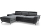 Preview: MODELL "RIMA", ECKSOFA MIT BETTFUNKTION IN STOFF ( MONOLITH , freie Farbwahl) !