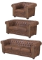 Preview: MODELL:  " CHESTERFIELD “ SET: [  3 + 2 + 1 ]  IN VINTAGE WILDLEDER LOOK PREMIUM