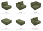 Preview: MODELL "DIELO" MODULARES SOFA IN STOFF wie abgebildet !