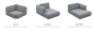 Preview: MODELL "PANORAMA" MODULARES SOFA IN STOFF wie abgebildet !