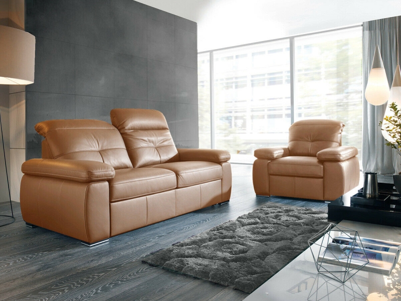 MODELL "LEGEND", 2,5-SITZER SOFA MIT BETTFUNKTION, IN ECHTLEDER ( NATURELLE & EVOLUTION , freie Farbwahl) !