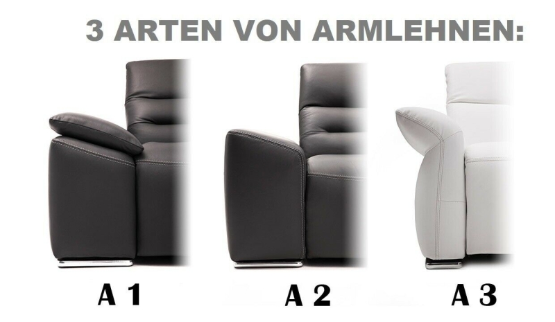 MODELL "IMPRESSIONE", 3-SITZER SOFA MIT RELAXFUNKTION, IN ECHTLEDER  !