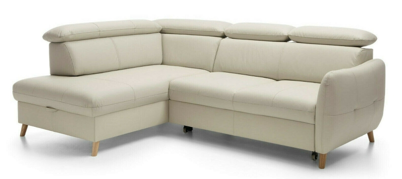 MODELL "HUGO", ECKSOFA MIT BETTFUNKTION UND STAURAUM IN ECHTLEDER ( EVOLUTION , freie Farbwahl ) !