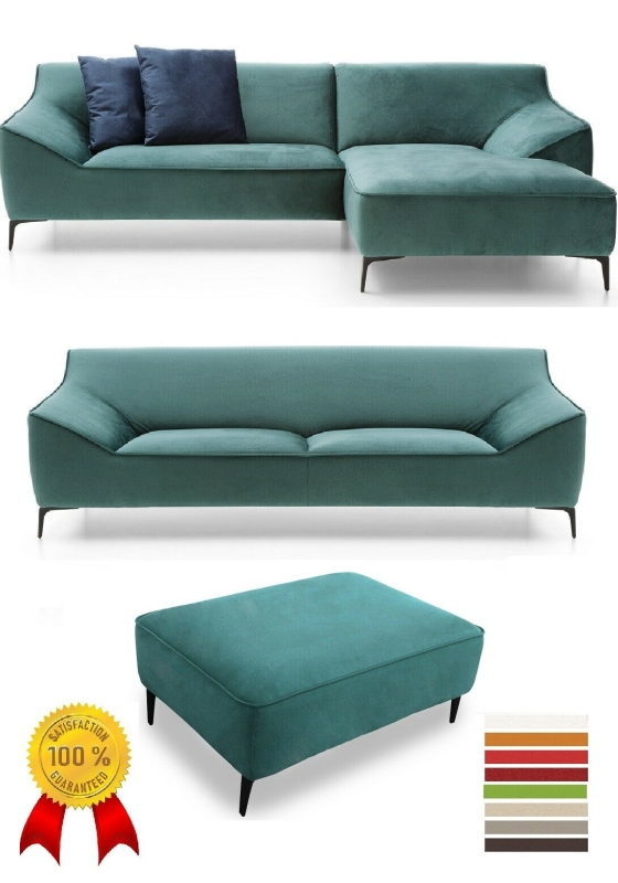 MODELL "AUSTIN", 3-SITZER SOFA IN PETROL STOFF ( BRRUSSELS, freie Farbwahl ) !