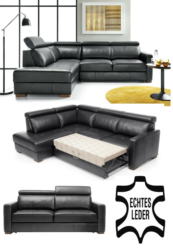 MODELL "ERGO", 2-SITZER SOFA MIT BETTFUNKTION, IN ECHTLEDER ( PRESTIGE , freie Farbwahl ) !