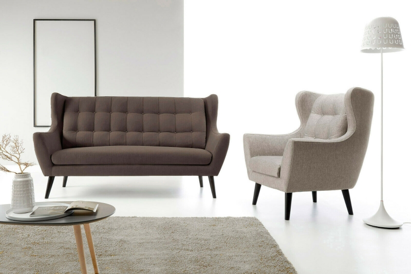 MODELL "HENRY", 2-SITZER SOFA IN STOFF ( MONOLITH , freie Farbwahl ) !