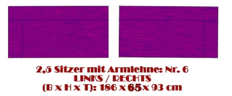 Sofa-Modul "2,5 Sitzer mit Armlehne" (LINKS / RECHTS)