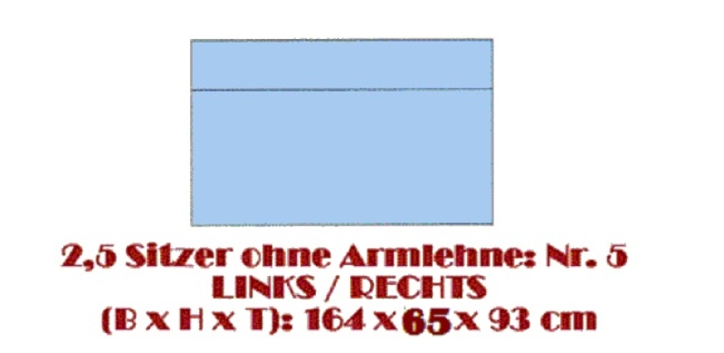 Sofa-Modul " 2,5 Sitzer ohne Armlehne "