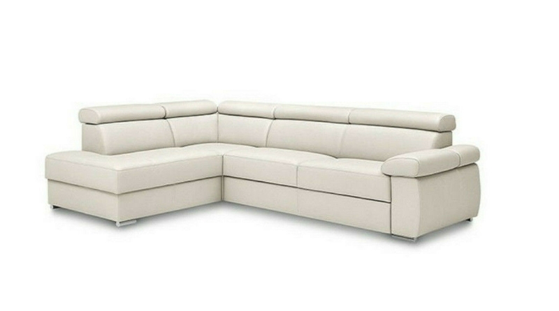 MODELL "ZOOM", ECKSOFA MIT BETTFUNKTION UND STAURAUM , IN ECHTLEDER ( NATURELLE , freie Farbwahl ) !