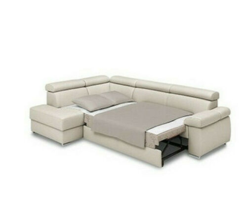 MODELL "ZOOM", ECKSOFA MIT BETTFUNKTION UND STAURAUM , IN ECHTLEDER ( NATURELLE , freie Farbwahl ) !