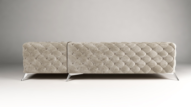 MODELL CHESTERFIELD „ROYAL“ MODULARES ECKSOFA: 1 + 2 + 3 + (E) + 3 + 2 + 1 IN STOFF VELVET SAMT PREMIUM