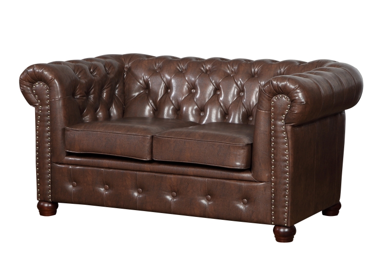 MODELL:  " CHESTERFIELD CLASSIC “  HOCKER - GROSS ( 100 x 100 cm ) IN  LEDER LOOK PREMIUM