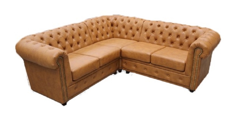 Modell " CHESTERFIELD 1 + 2 + 3 + (E) + 3 + 2 + 1 + BETT" MODULARES ECKSOFA MIT/OHNE BETTFUNKTION IN LEDER LOOK PREMIUM